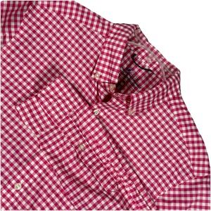 Vineyard Vines OTG Shirt M‎ Pink Check Stretch Lightweight Preppy Button Up